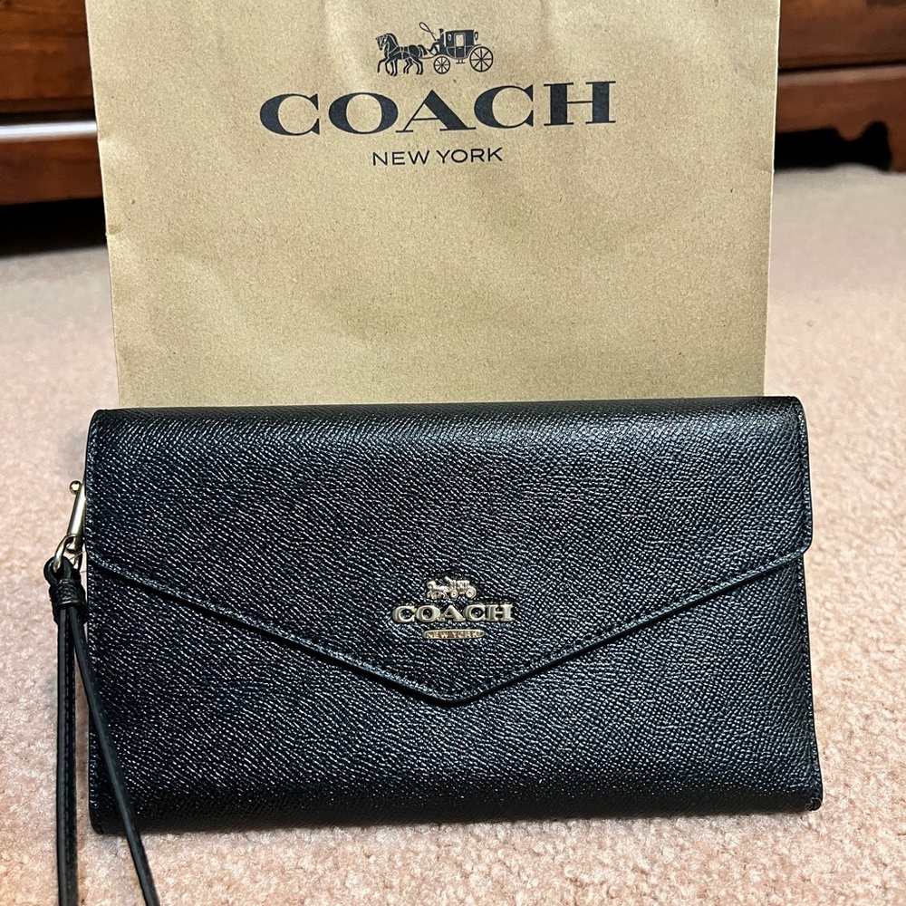 Black coach envelope wallet